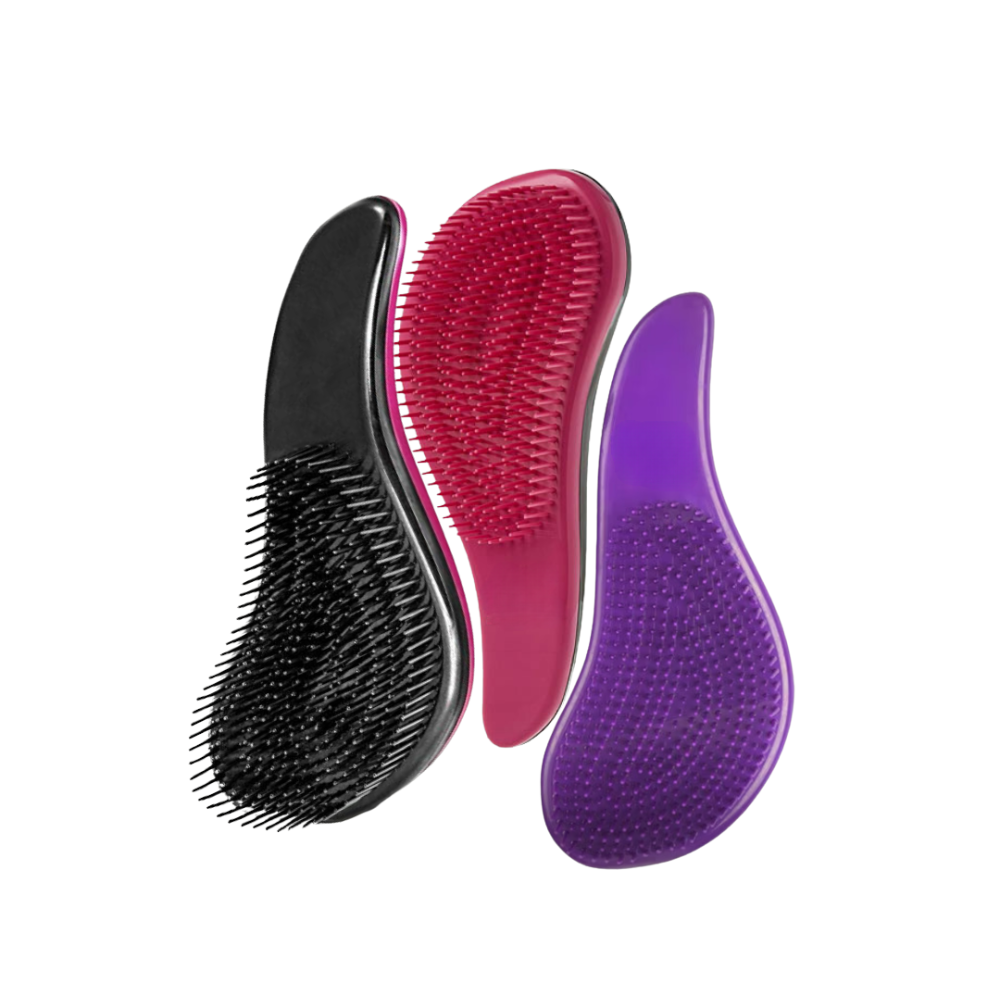 4 CEPILLO DESENREDAR ERGO (LILA/ROSA/NEGRO) - Imagen 1