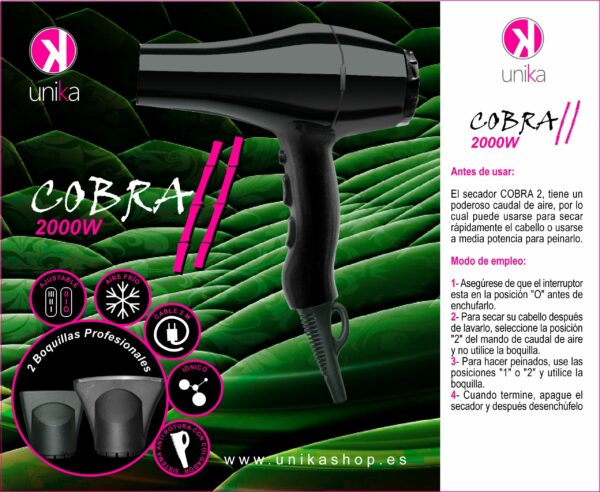 SECADOR UNIKA COBRA II 2000 W IONICO FUCSIA