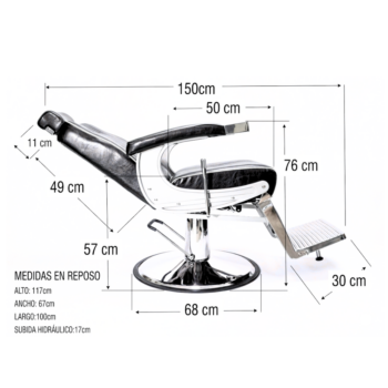 SILLÓN CABALLERO GLORY - NEGRO - Imagen 2