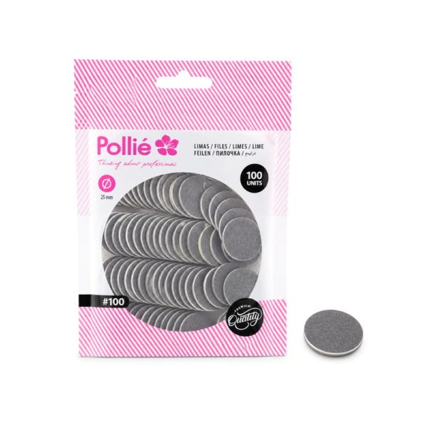 LIMA PARA DISCO 25MM GRANO #100 POLLIÉ (100 UNIDADES)