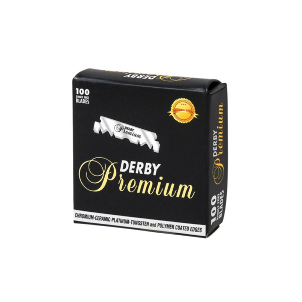 CAJA 100 MEDIA HOJAS CUCHILLAS DERBY PREMIUM